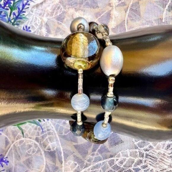 Vintage 90's Premier Designs Art Glass Bracelet - Picture 1 of 10